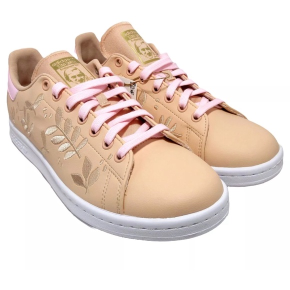 Stan Smith Adidas Women's Shoes Size 10 Beige / Pink Embroidered - Picture 1 of 3